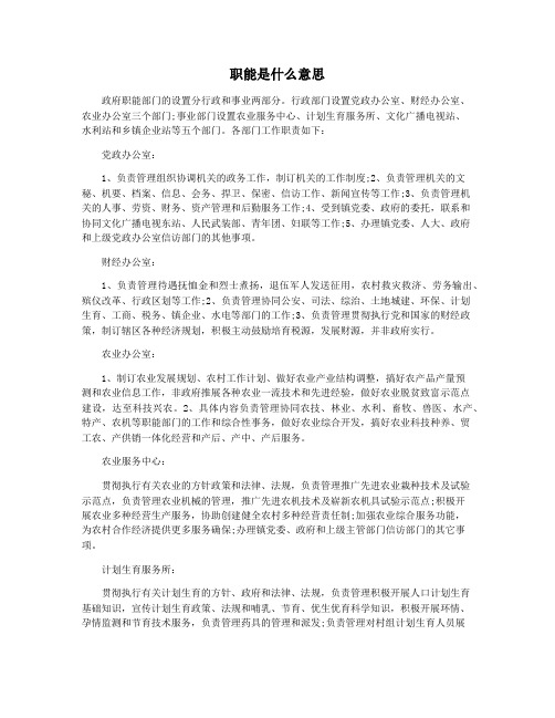 职能是什么意思