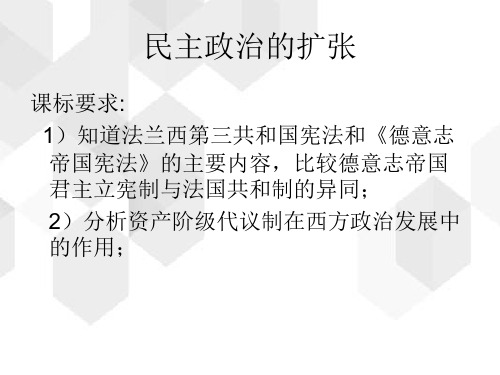 人民版高中历史必修一专题七第3课 民主政治的扩展 课件(共16张PPT)