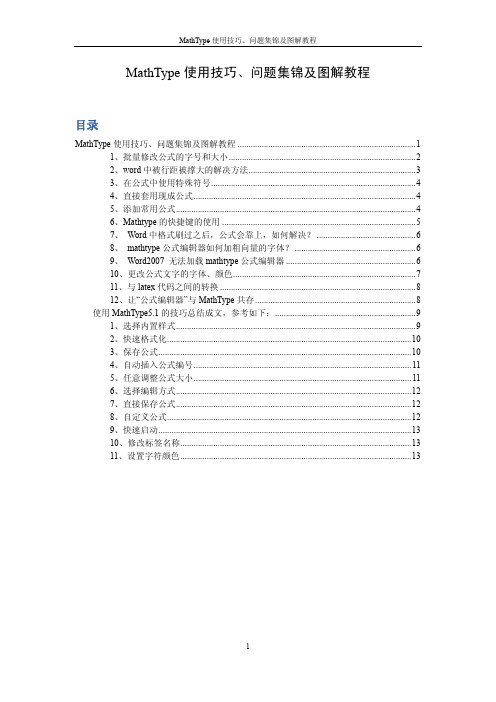 MathType使用技巧问题集锦及图解教程