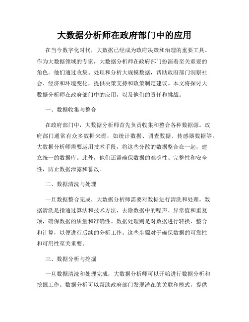 大数据分析师在政府部门中的应用