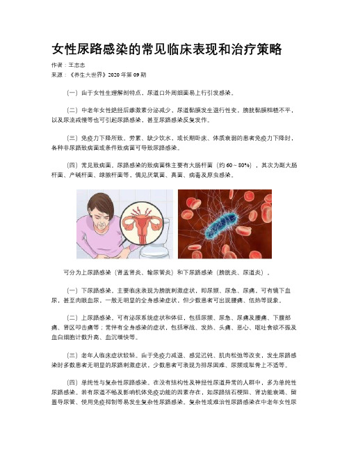 女性尿路感染的常见临床表现和治疗策略