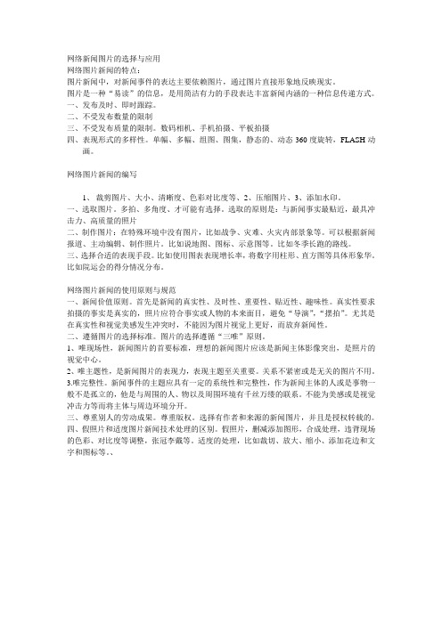 网络新闻图片的选择与应用