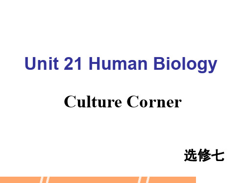 SD 高二(下)选修七 Unit 21 Culture Corner