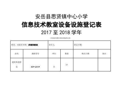 设备设施登记表