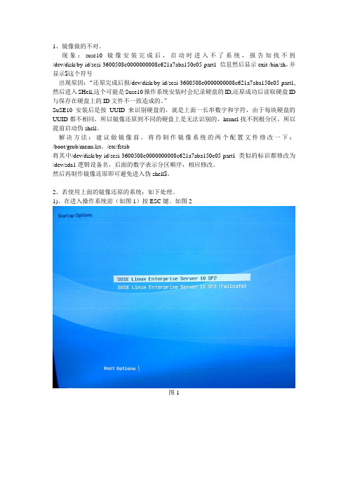 suse10,suse11镜像还原进入伪shell的处理方法