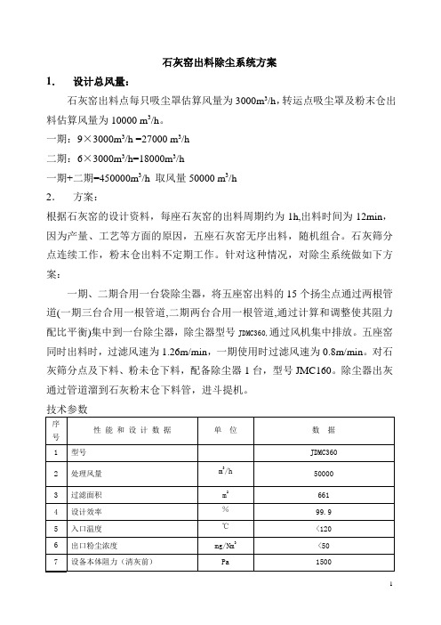 石灰窑除尘方案(石灰窑出料除尘系统方案)