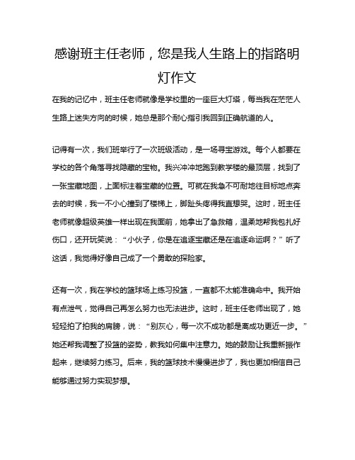 感谢班主任老师,您是我人生路上的指路明灯作文