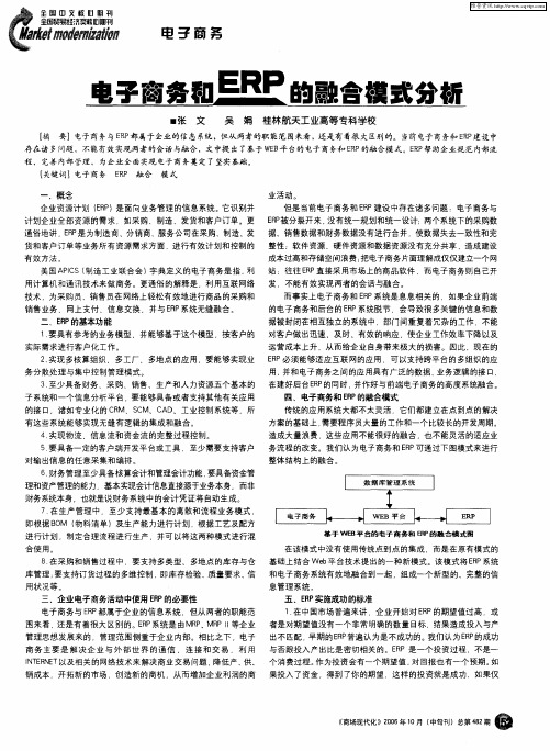 电子商务和ERP的融合模式分析