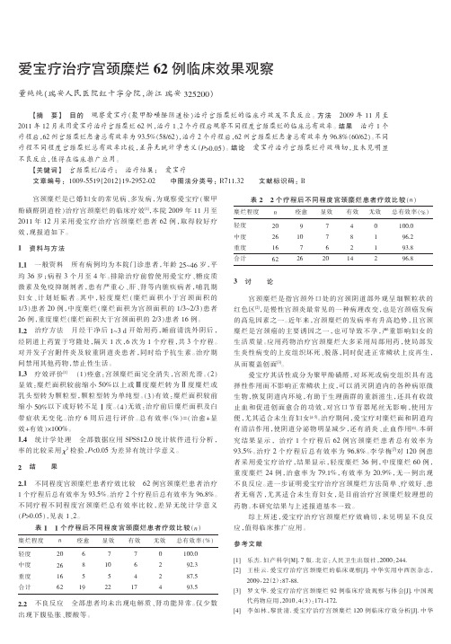 爱宝疗治疗宫颈糜烂62例临床效果观察