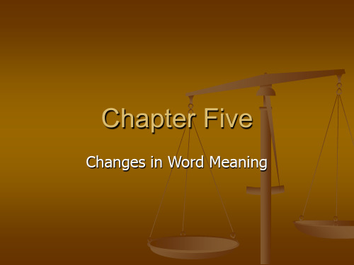 chapter Five Changes in Word Meaning  英语词汇学 教学课件