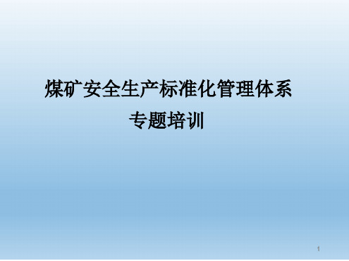 新煤矿安全标准化体系培训ppt课件