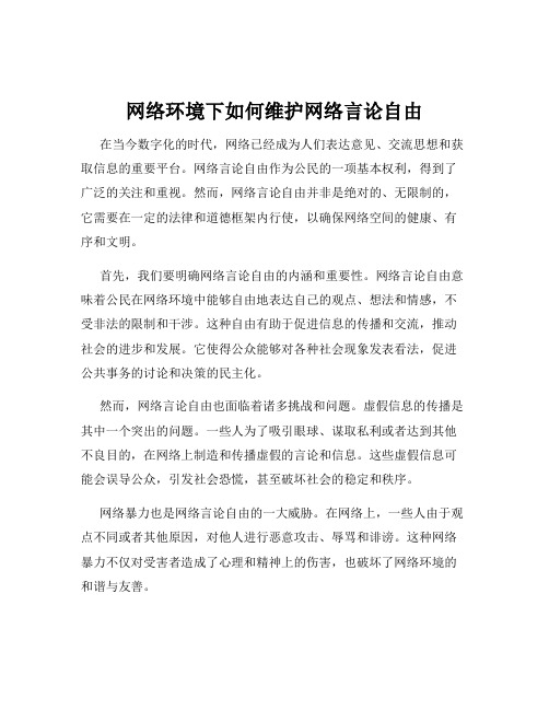 网络环境下如何维护网络言论自由