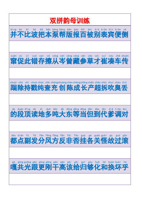 双拼韵母训练C