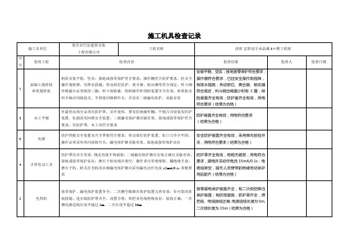 施工机具检查记录表