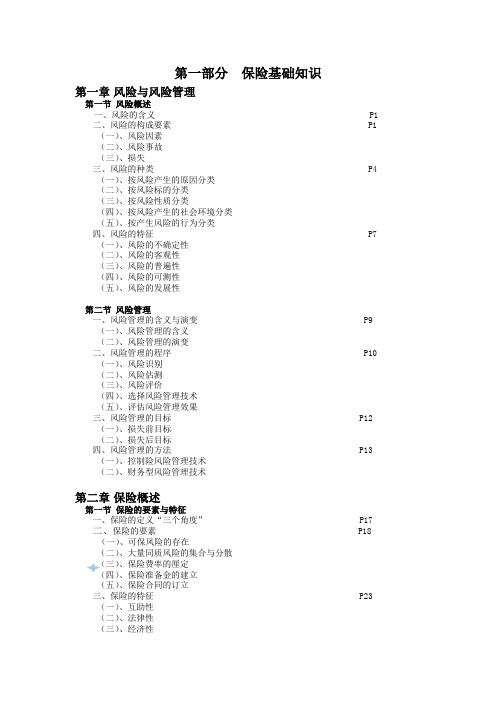 第一部分  保险基础知识