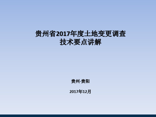 2017年度贵州省土地变更调查技术要求