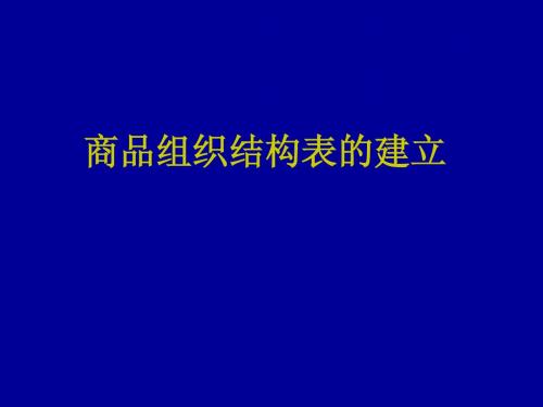 1商品组织结构表的建立