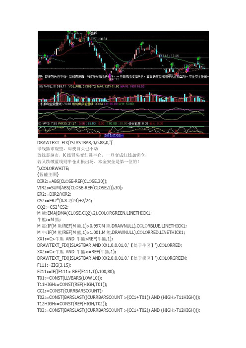 智能主图通达信指标公式源码