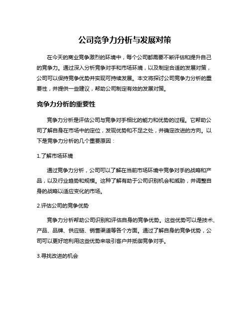 公司竞争力分析与发展对策