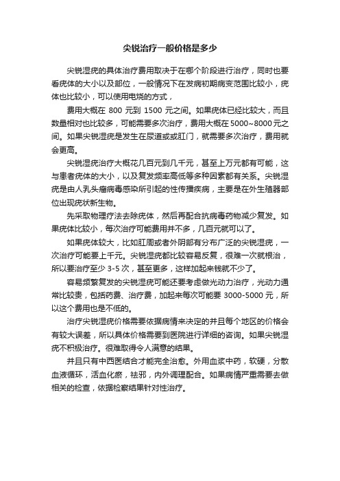 尖锐治疗一般价格是多少