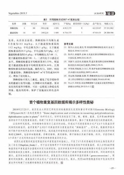 首个植物重复基因数据库揭示多样性奥秘