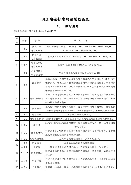 施工安全系统实用标准化地强制性条文