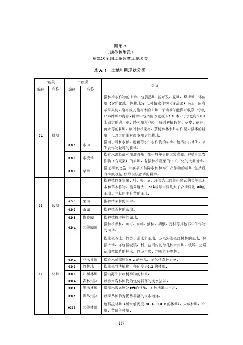 第三次全国土地调查土地分类