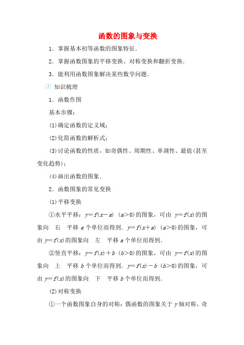 高考数学一轮总复习 第二单元 函数 课时9 函数的图象与变换教案 文(含解析)