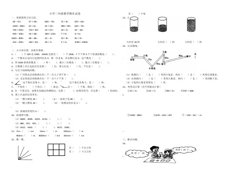 北师大版小学二年级数学下册期末试卷10套