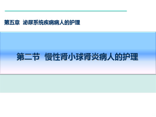 慢性肾小球肾炎患者的护理PPT课件