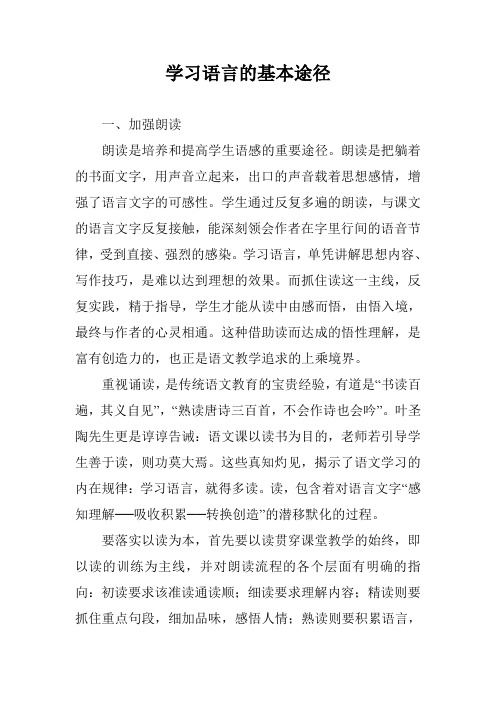 学习语言的基本途径