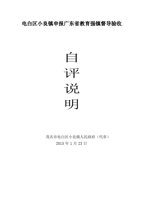 电白区小良镇申报广东省教育强镇督导验收