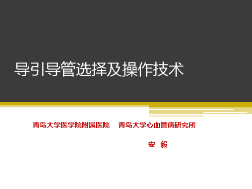 导引导管选择及操作技术PPT课件