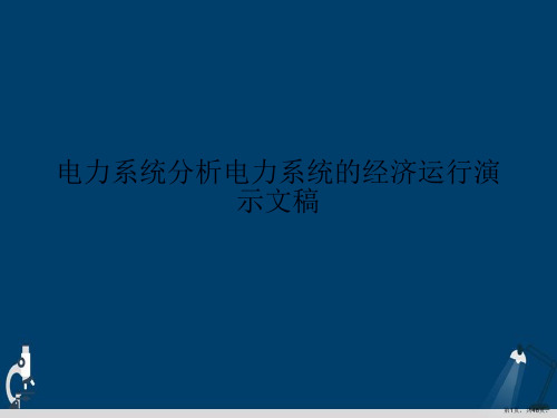 电力系统分析电力系统的经济运行演示文稿