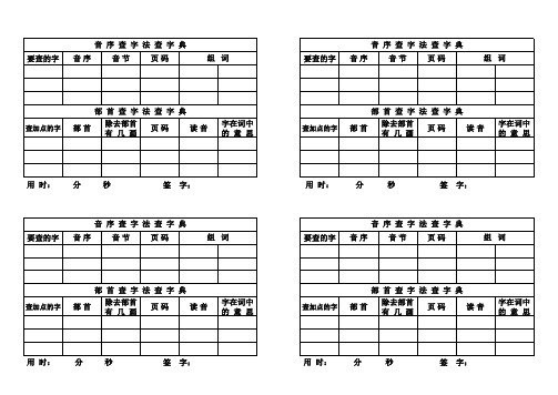 音序、部首查字表