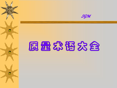 SGM质量术语大全