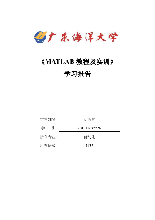 Matlab的学习报告