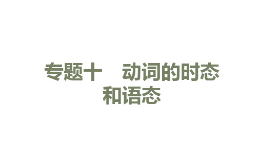 初中英语中考语法考点 专题十动词的时态和语态