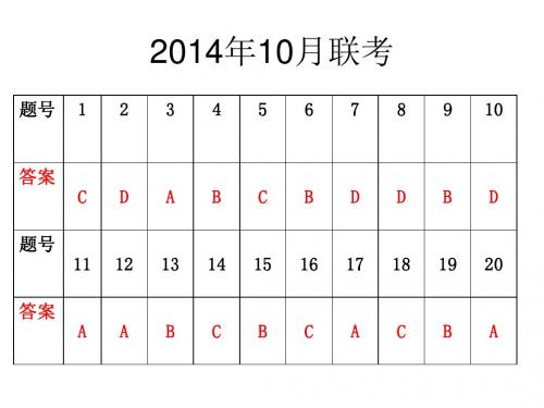 2014年10月联考评讲