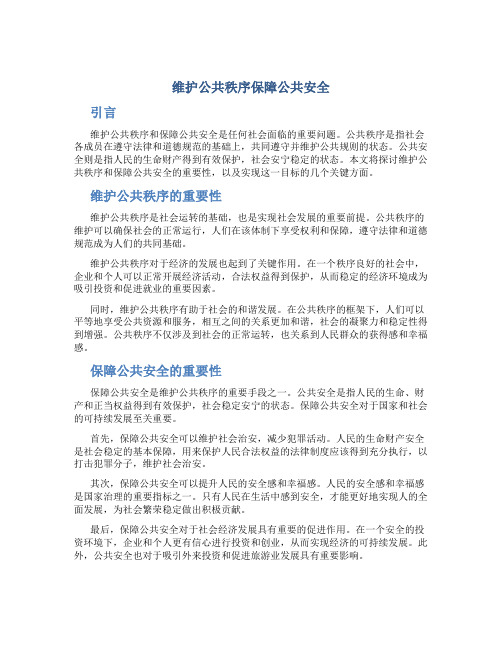 维护公共秩序保障公共安全