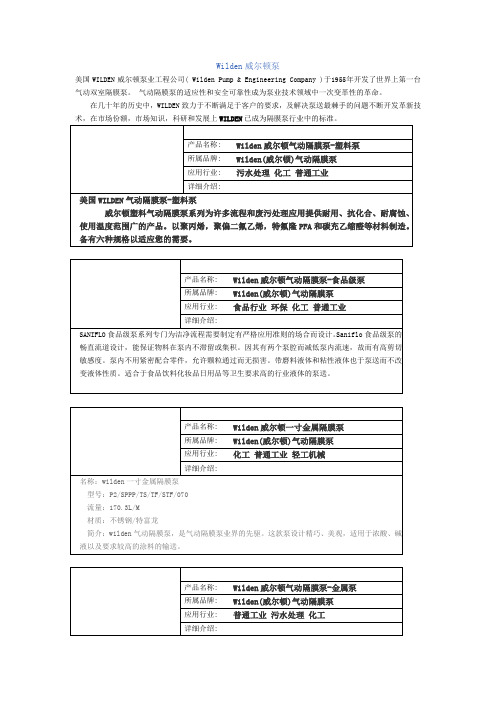 Wilden威尔顿泵