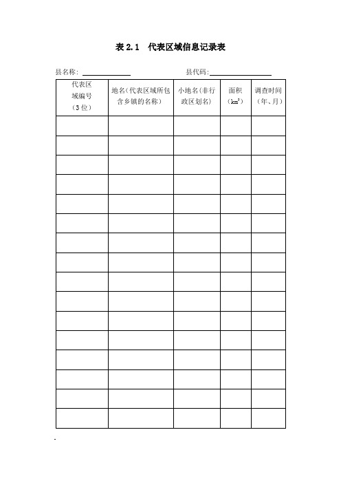 野生、栽培植物记录表格