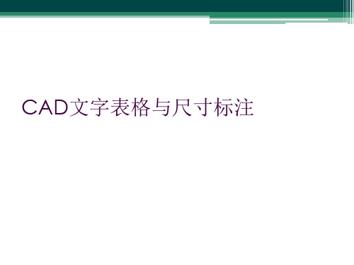 CAD文字表格与尺寸标注
