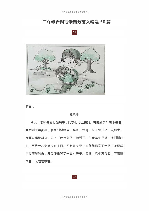 部编版小学语文一二年级看图写话满分范文精选50篇