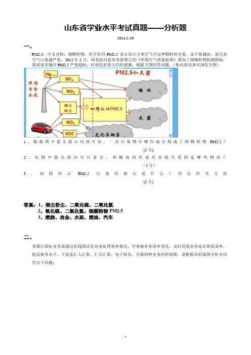 山东省2015年信息技术学业水平考试题讲解