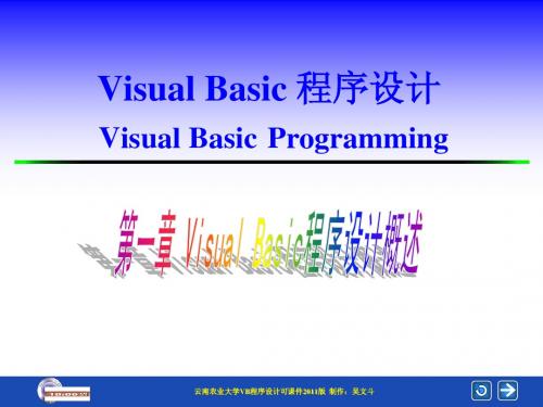 VB程序设计课件第1章