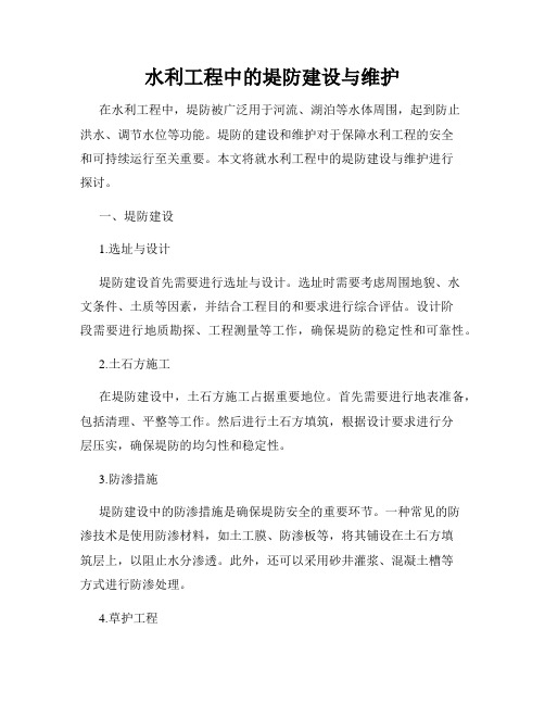 水利工程中的堤防建设与维护