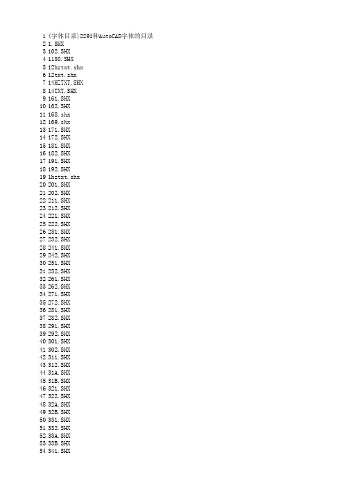 CAD全部字体下载目录及链接