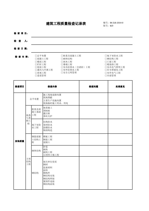 质量检查记录表