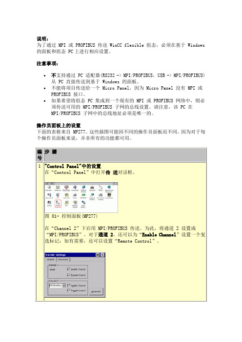 如何通过 MPIPROFIBUS 将一个 WinCC flexible 项目传送给一个基于 Windows 的面板